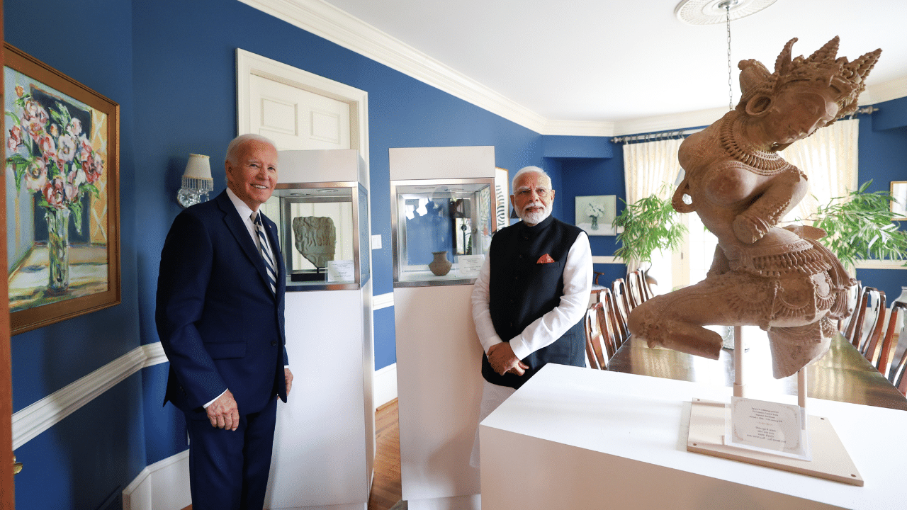US hands over 297 antiquities smuggled out of India during PM Modi’s visit