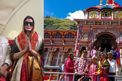 Bollywood actress Urvashi Rautela performs puja at Badri-Kedar shrines with family