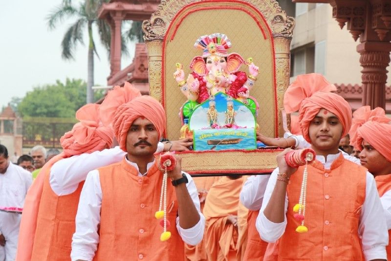 Jaljhulni Ekadashi celebrated with pomp and show at Akshardham Temple 3 WhatsApp Image 2024 09 14 at 1.45.46 PM