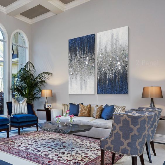 Cobalt Blue and Silver combination