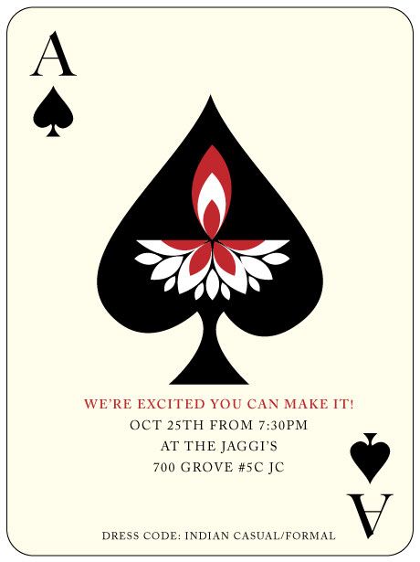 Diwali card party invitation