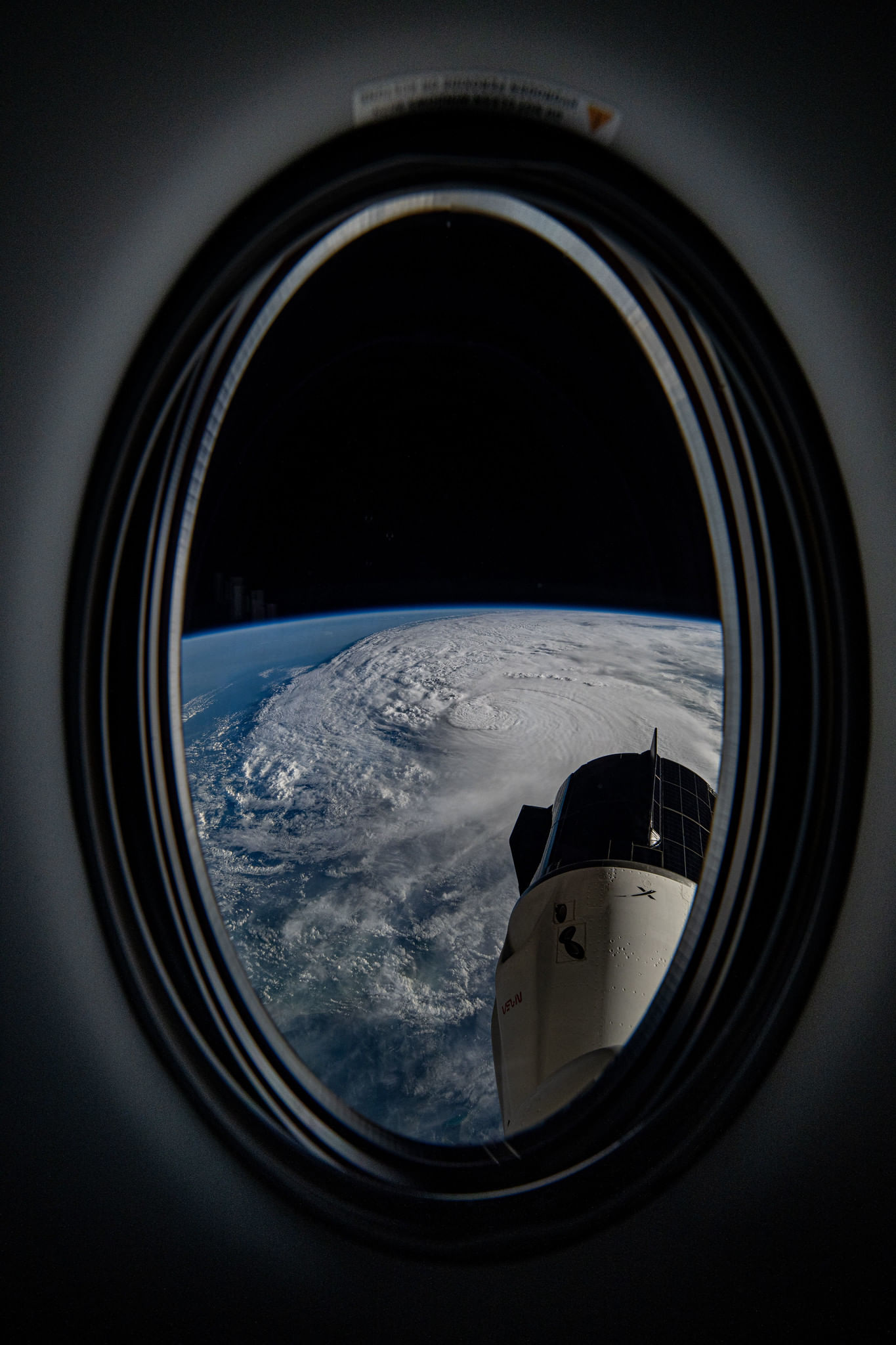 NASA eyeing 21 Oct for SpaceX Crew 8 Dragon departure from ISS 2 Hurricane Milton behind the Crew 9 Dragon, seen from the window of the Crew 8 Dragon. (Image Credit: NASA).