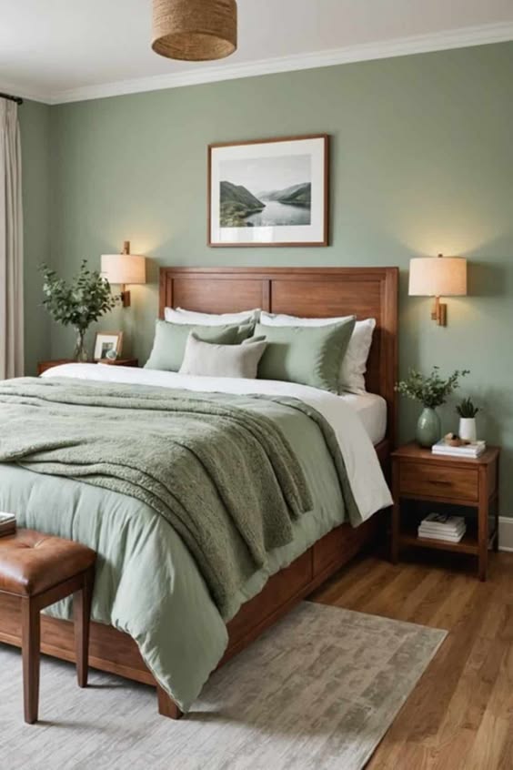 Almond Brown and Muted Green colour combination.