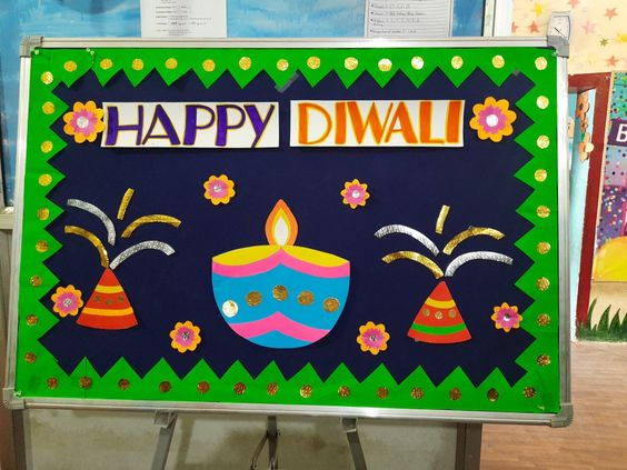 Simple Diwali decoration ideas for school. 