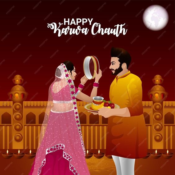 Happy Karwa Chauth images: Download free HD photos 13 Karwa Chauth images featuring husband and wife.