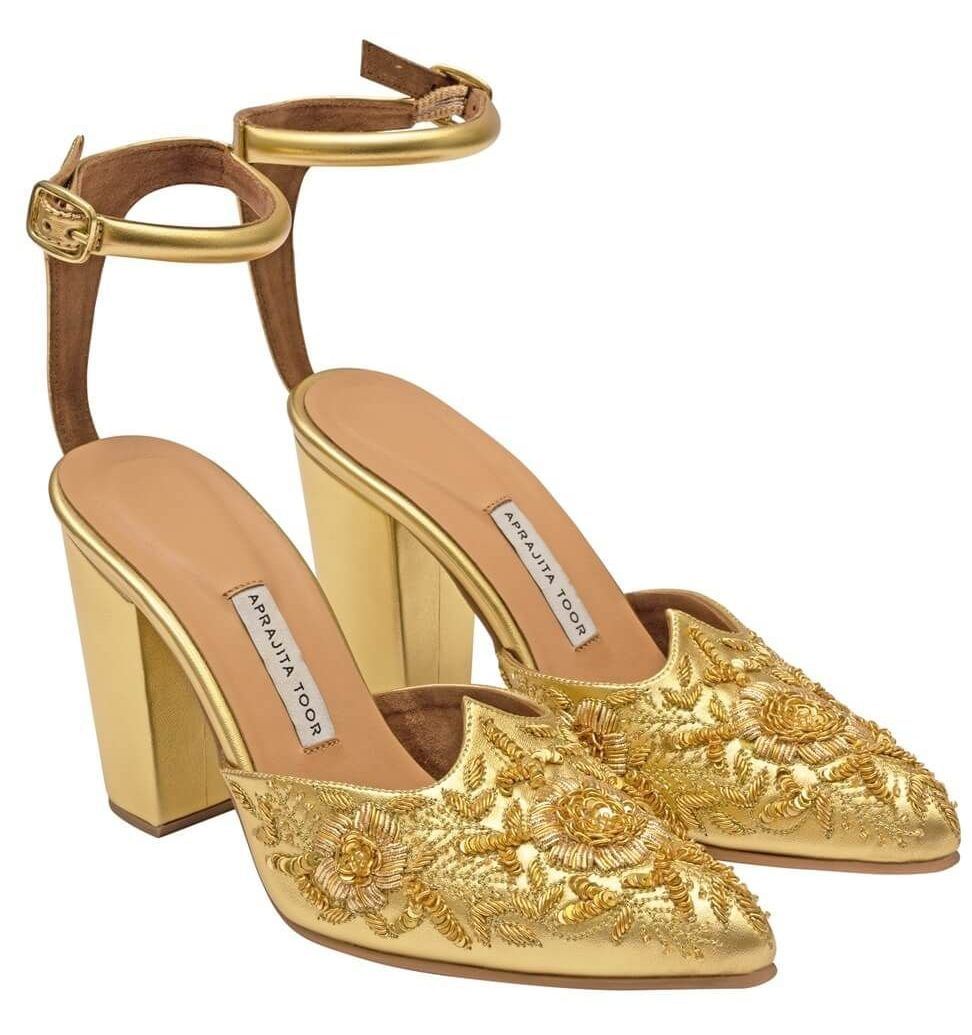 Aprajita Toor Flora Pointy Toe Ankle Strap Block Heels e1729580678781