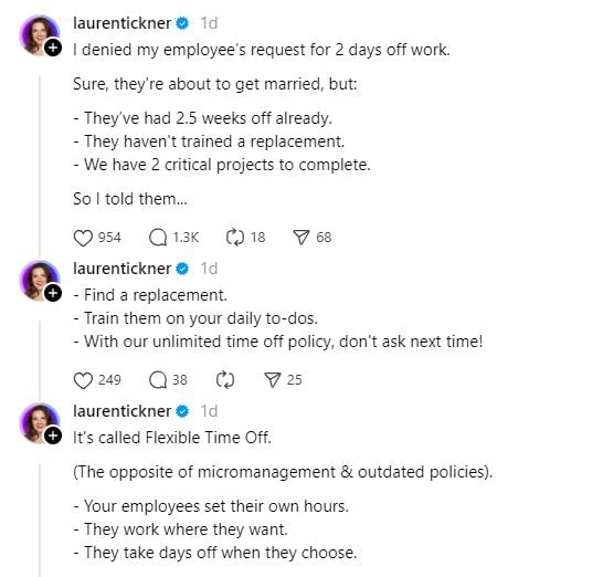 British CEO Lauren Tickner slammed for Threads post.