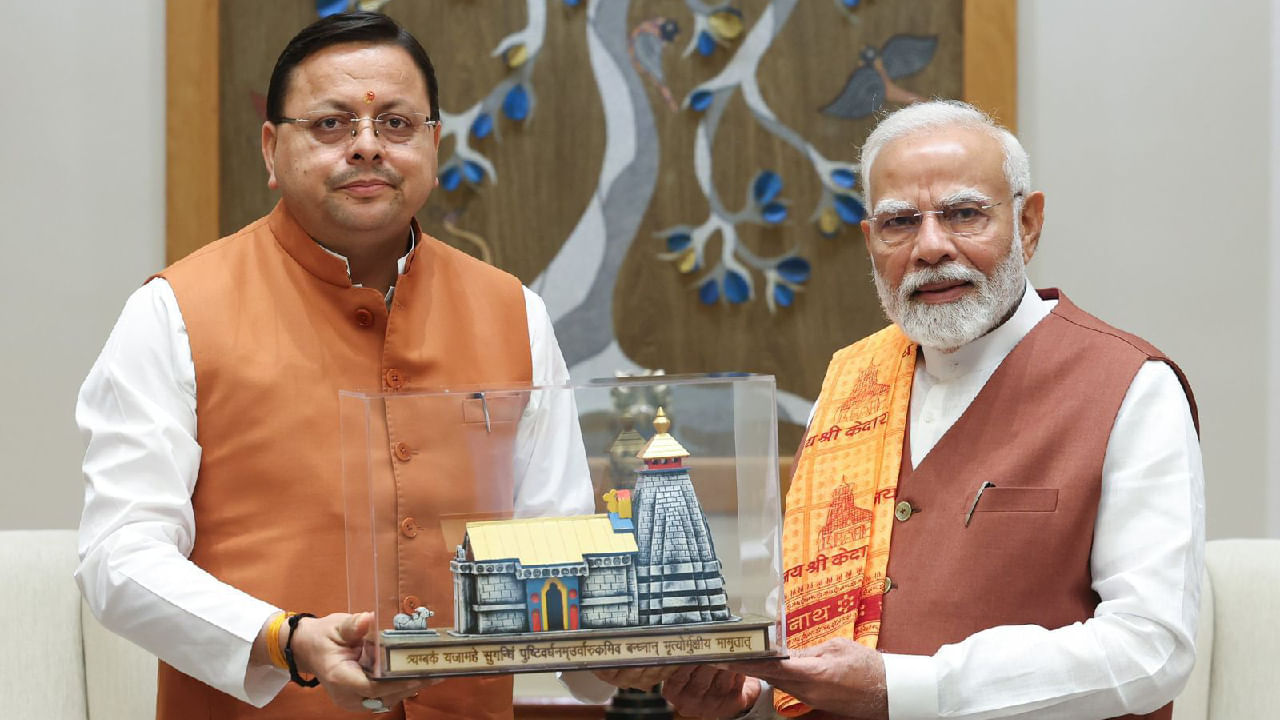 Uttarakhand CM Pushkar Dhami gifts Kedarnath replica to PM Modi, lauds BJP’s Haryana election win Uttarakhand CM Pushkar Dhami gifts Kedarnath replica to PM Modi, lauds BJP’s Haryana election win
