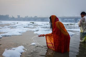 Delhi: Videos show River Yamuna covered in toxic foam weeks ahead of Chhath Puja