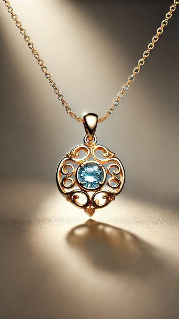 karwa chauth gift for wife in gold - gold pendant