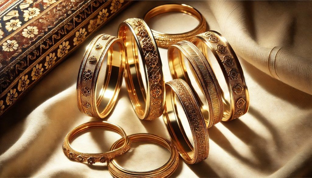 gold jewellery for wife Karwa Chauth gift - gold bangle set