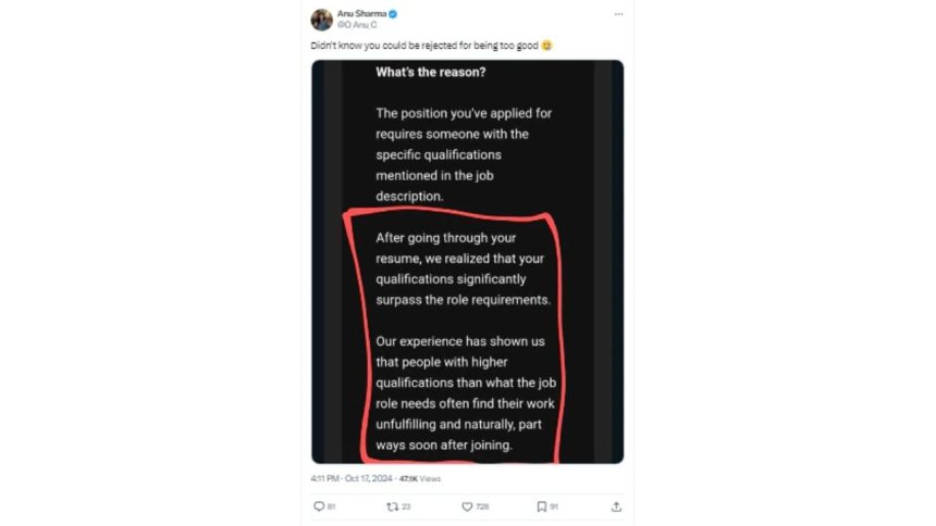 Google employee gets rejected for being too good for the job she applied for