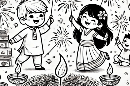 Happy Diwali colouring pages for kids: Free printable sheets for fun drawing