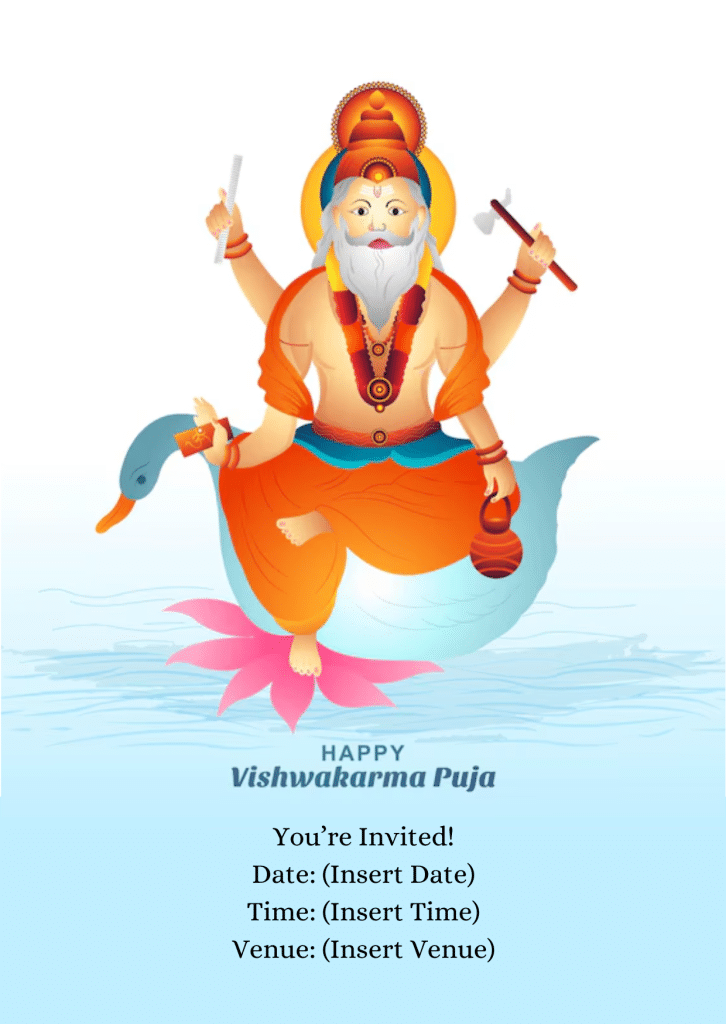 Invitation card for Vishwakarma Puja