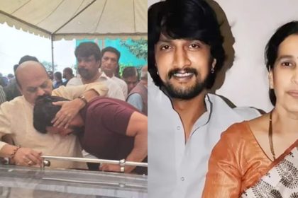 Kannada star Kichcha Sudeep breaks down at mother’s funeral – See emotional PHOTO