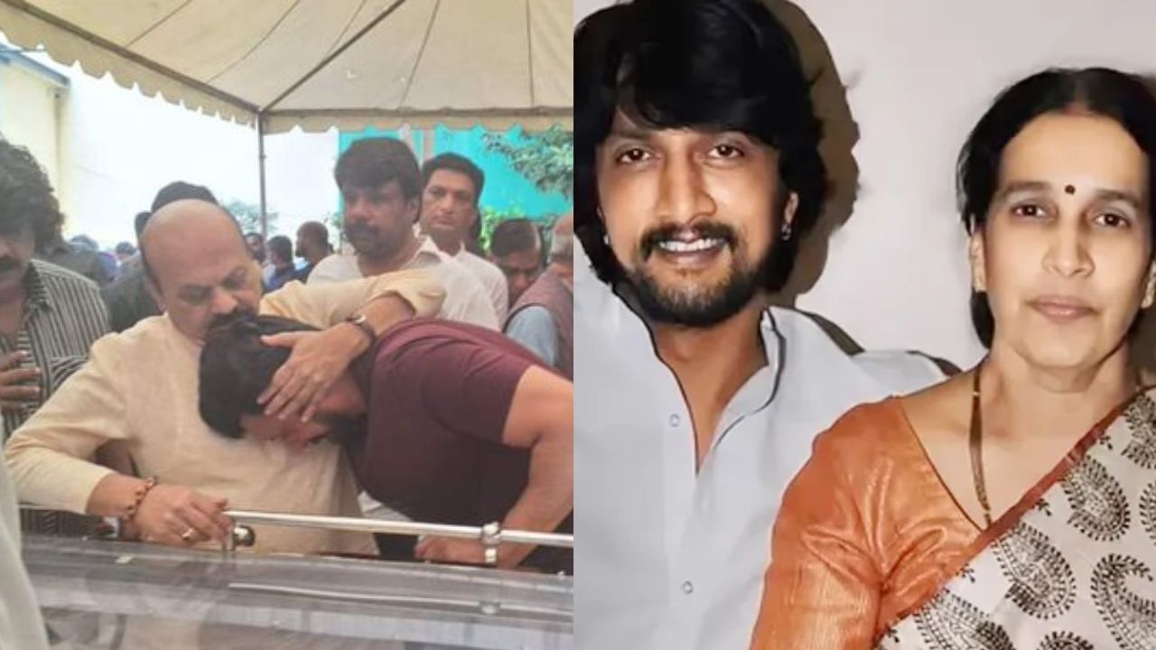 Kannada star Kichcha Sudeep breaks down at mother’s funeral – See emotional PHOTO