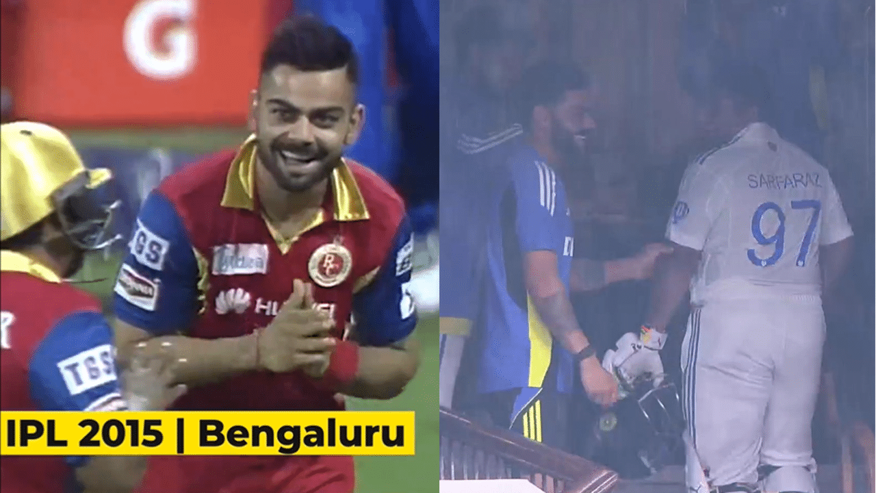 9 years apart, Kohli-Sarfaraz share another memorable moment in Bengaluru – WATCH 9 years apart, Kohli-Sarfaraz share another memorable moment in Bengaluru – WATCH