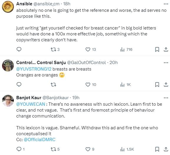 ‘Check your oranges’: Yuvraj Singh’s NGO slammed for ‘tone-deaf’ breast cancer ad 3 Netizens asked for the breast cancer ad to be taken down.