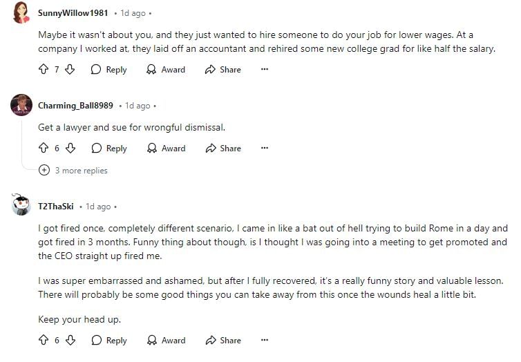 Netizens encouraged the former VP who got laid off.