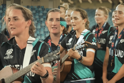 Amelia Kerr flaunts guitar skills as NZ players sing after T20 World Cup win – WATCH