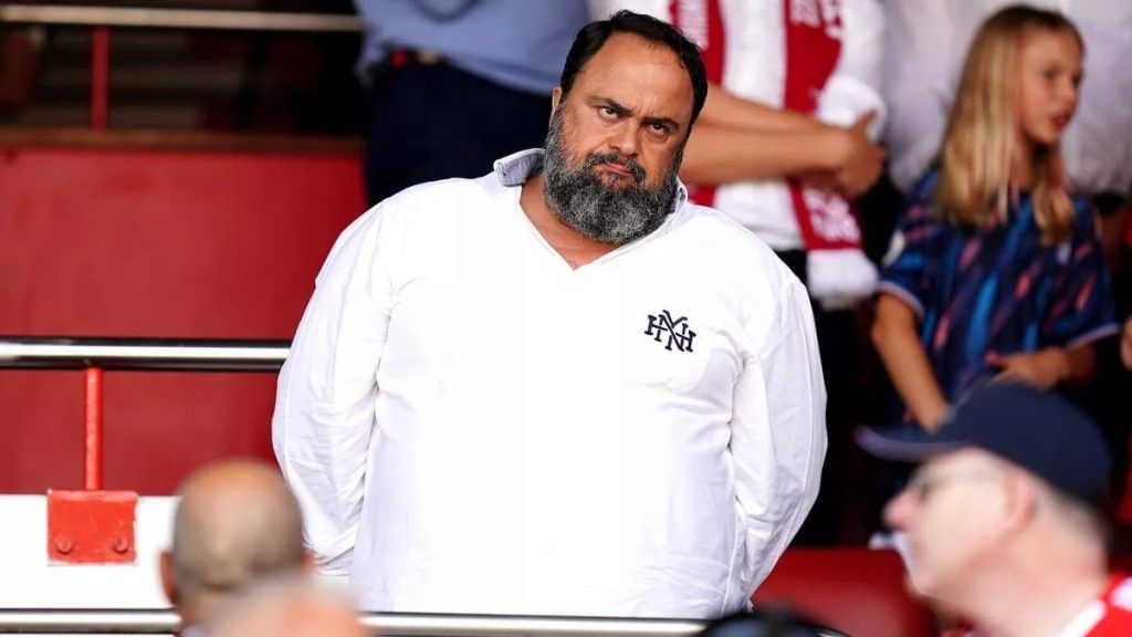 Nottingham Forest owner Evangelos Marinakis (Via @alkassenglish)