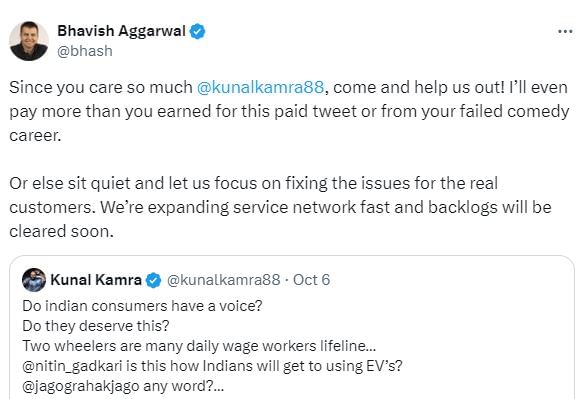 OLA founder Bhavish Aggarwal and Kunal Kamra have been involved in an online battle for sometime.