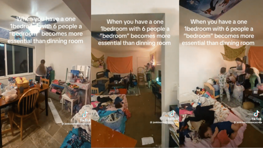 Pregnant TikTok mum shares life in one-bedroom flat with 6 kids, sparks debate
