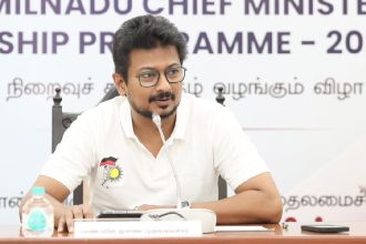 Tamil Thai Vazhthu sung incorrectly at event attended by Udhayanidhi Stalin |video|