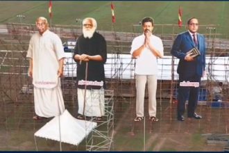 Actor Vijay’s TVK conf makes a statement with cutouts of Kamaraj, Periyar & Ambedkar