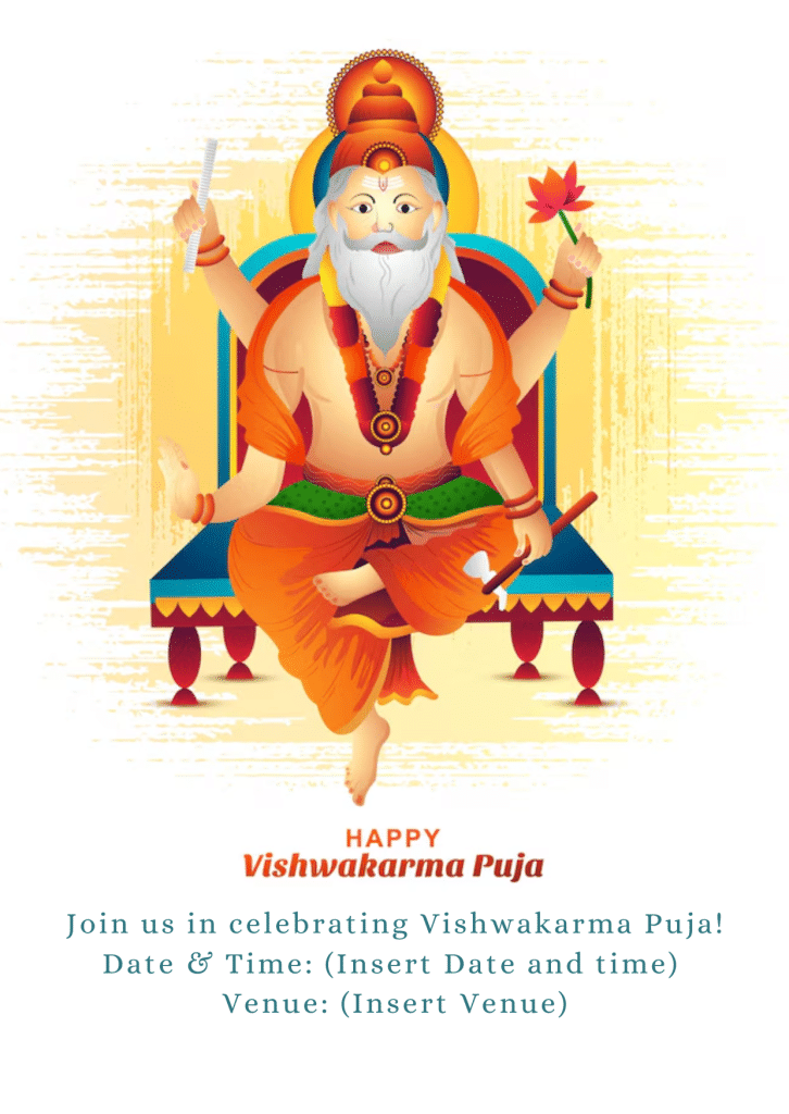 Invitation card for Vishwakarma Puja