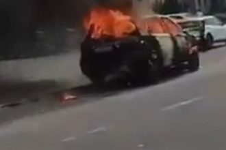 Watch: Burning car runs amok on Jaipur road