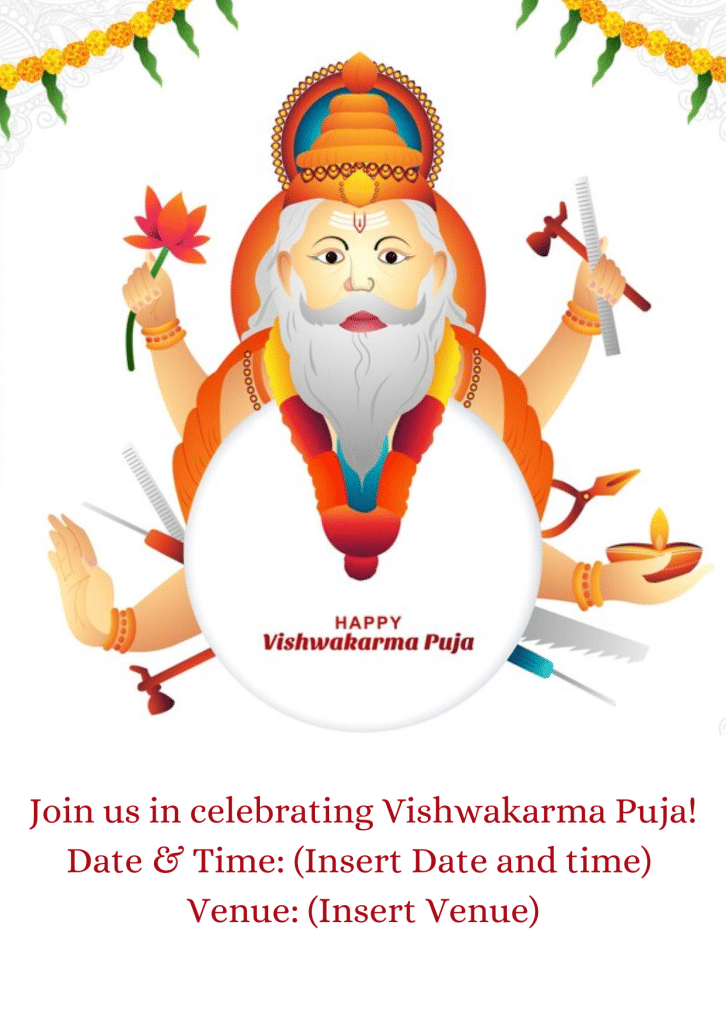Vishwakarma Puja invitation card free download