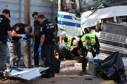 Several injured after truck hits bus stop in Israel, terrorist attack suspected