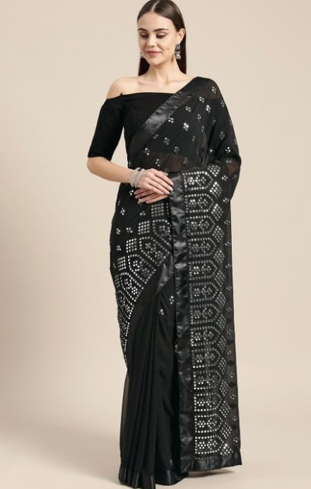 mirror work sarees 5
