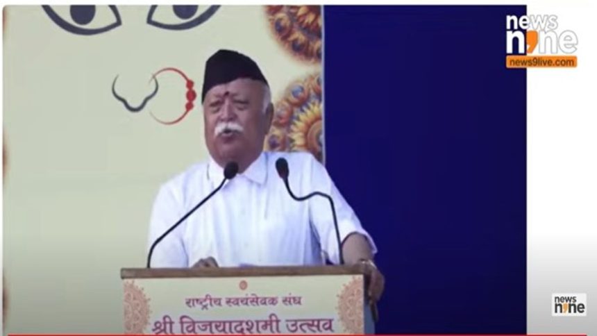 ‘Anti-India narrative being spread in Bangladesh’: Bhagwat at RSS’ Dessehra meet
