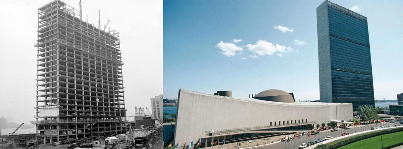 then and now un building
