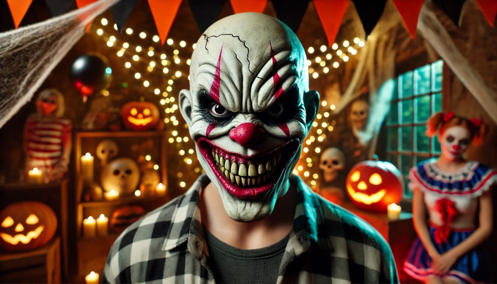 Halloween vampire mask for men with sharp fangs and pale skin, iconic and chilling.