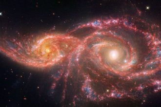 Hubble, Webb capture colliding galaxies resembling Blood Soaked Eyes