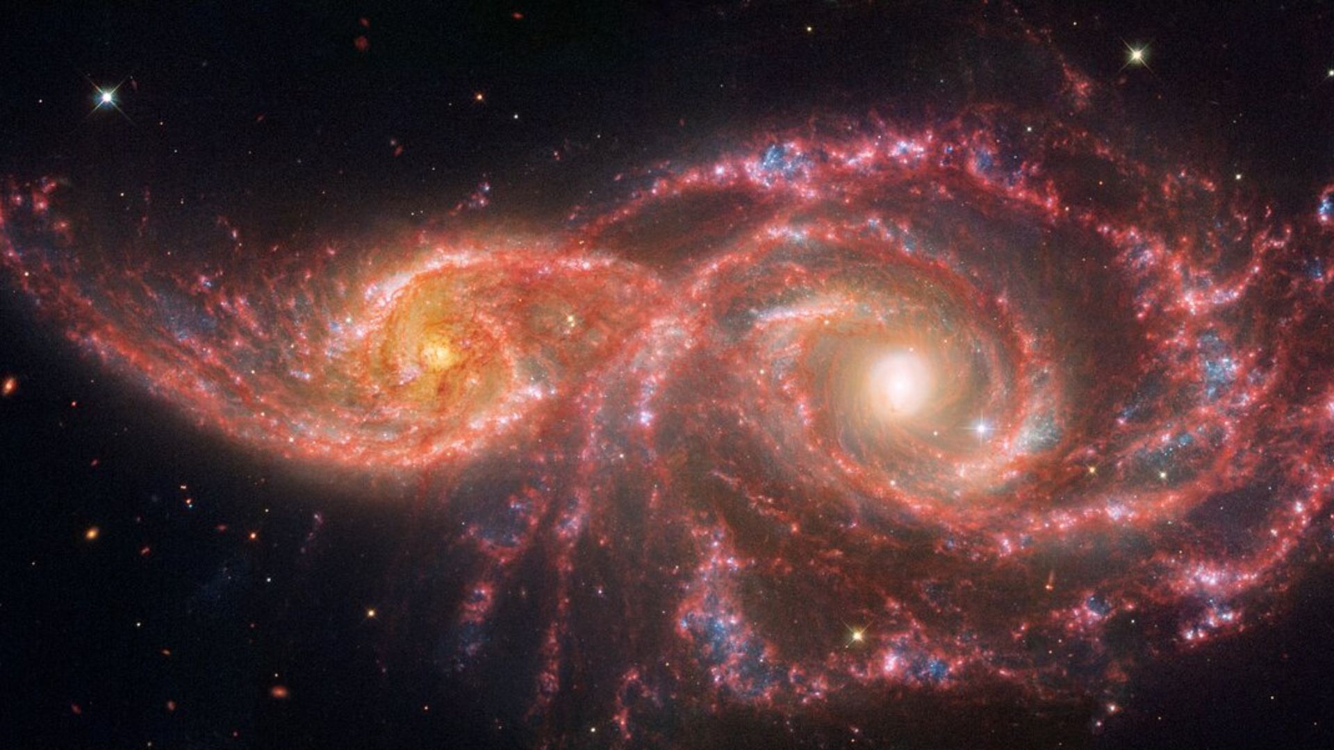 Hubble, Webb capture colliding galaxies resembling Blood Soaked Eyes