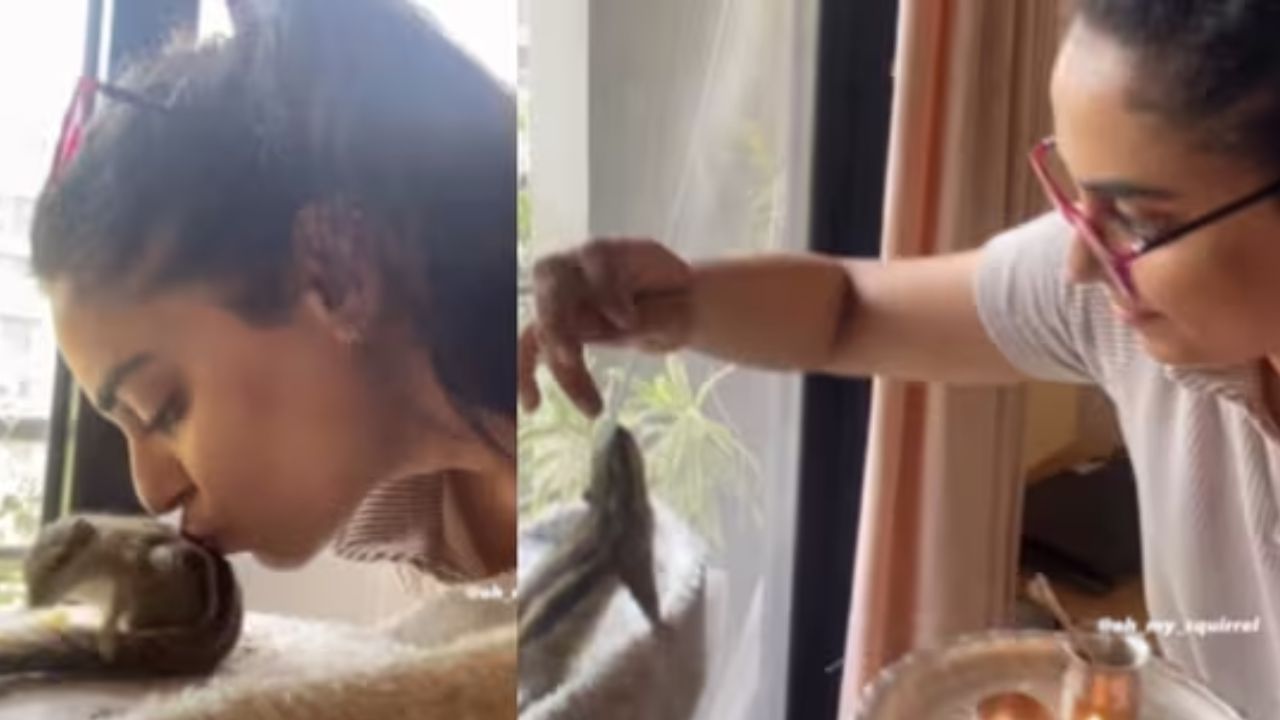 ‘Humare ache karmo ka fal’: Woman celebrates Bhai Dooj with her pet squirrel ‘Humare ache karmo ka fal’: Woman celebrates Bhai Dooj with her pet squirrel