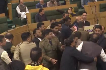 WATCH: Scuffle in Jammu and Kashmir Assembly over ‘restore Article 370’ poster