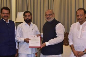 Eknath Shinde resigns as Maharashtra CM in presence of Mahayuti partners