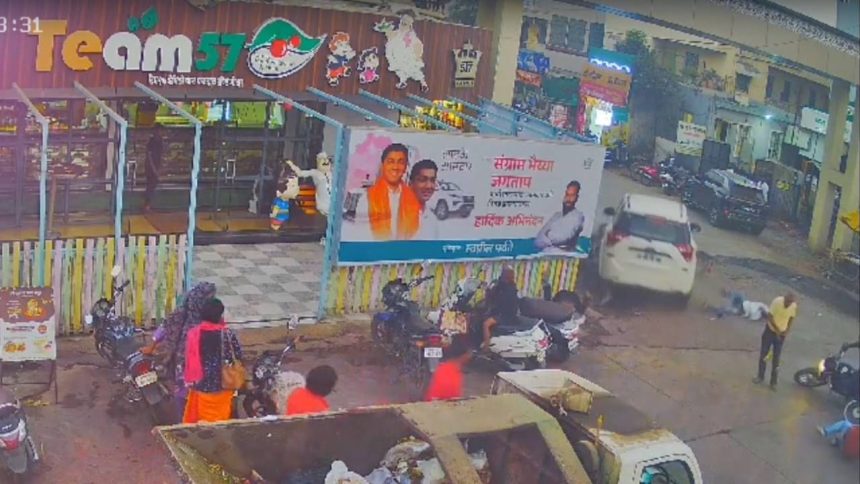 VIDEO: Car ploughs into people at market in Maharashtra’s Ahilya Nagar, 1 killed