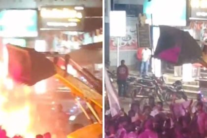 Video: Fire breaks out during victory procession in Maharashtra, MLA Shivaji Patil narrowly escapes