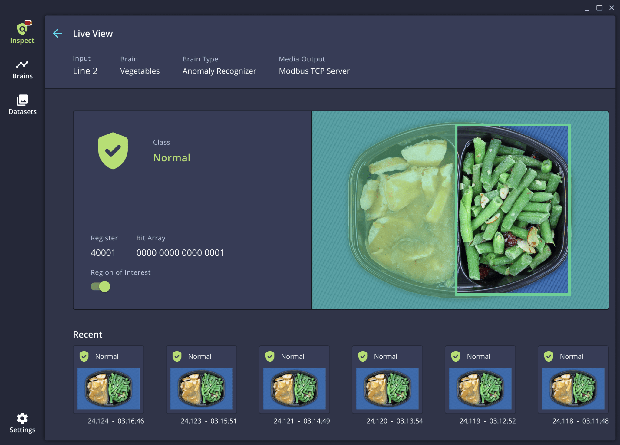 NASA AI vision tech for spacecraft ends up in Factories on Earth 2 A screenshot of visual inspection software showing a prepared meal, highlighting green beans.