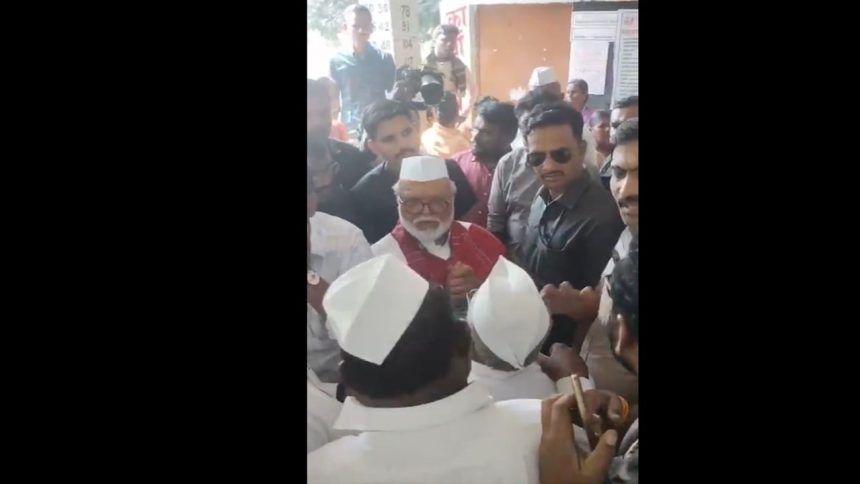 Chhagan Bhujbal stopped by Sharad Pawar’s NCP workers at polling booth | Video