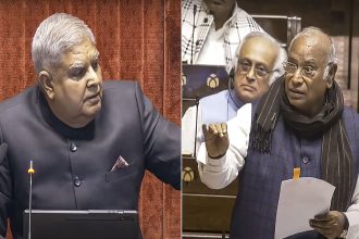 Mallikarjun Kharge vs Jagdeep Dhankhar over Adani issue in Rajya Sabha | Watch