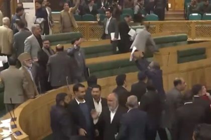Ruckus in J&K Assembly for 2nd day in a row; Engineer Rashid’s kin marshalled out