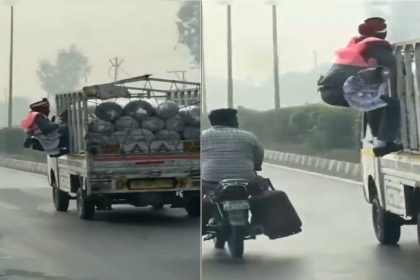 Meerut groom chases thief on truck, reclaims his stolen cash garland | Video