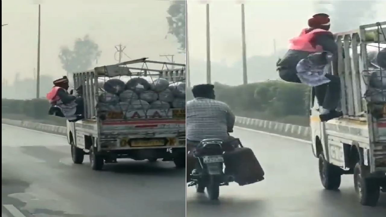 Meerut groom chases thief on truck, reclaims his stolen cash garland | Video